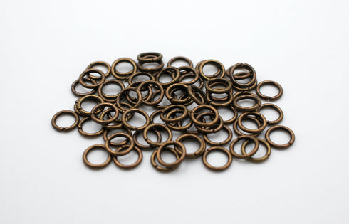 50 pieces, 8mm bronze jump rings, open jump rings, bronze connector, bulk bronze jump rings, bulk jump rings